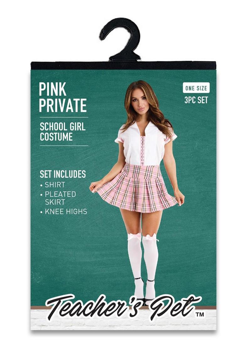 3 PC PINK PRIVATE SCHOOLGIRL COSTUME - Temptations