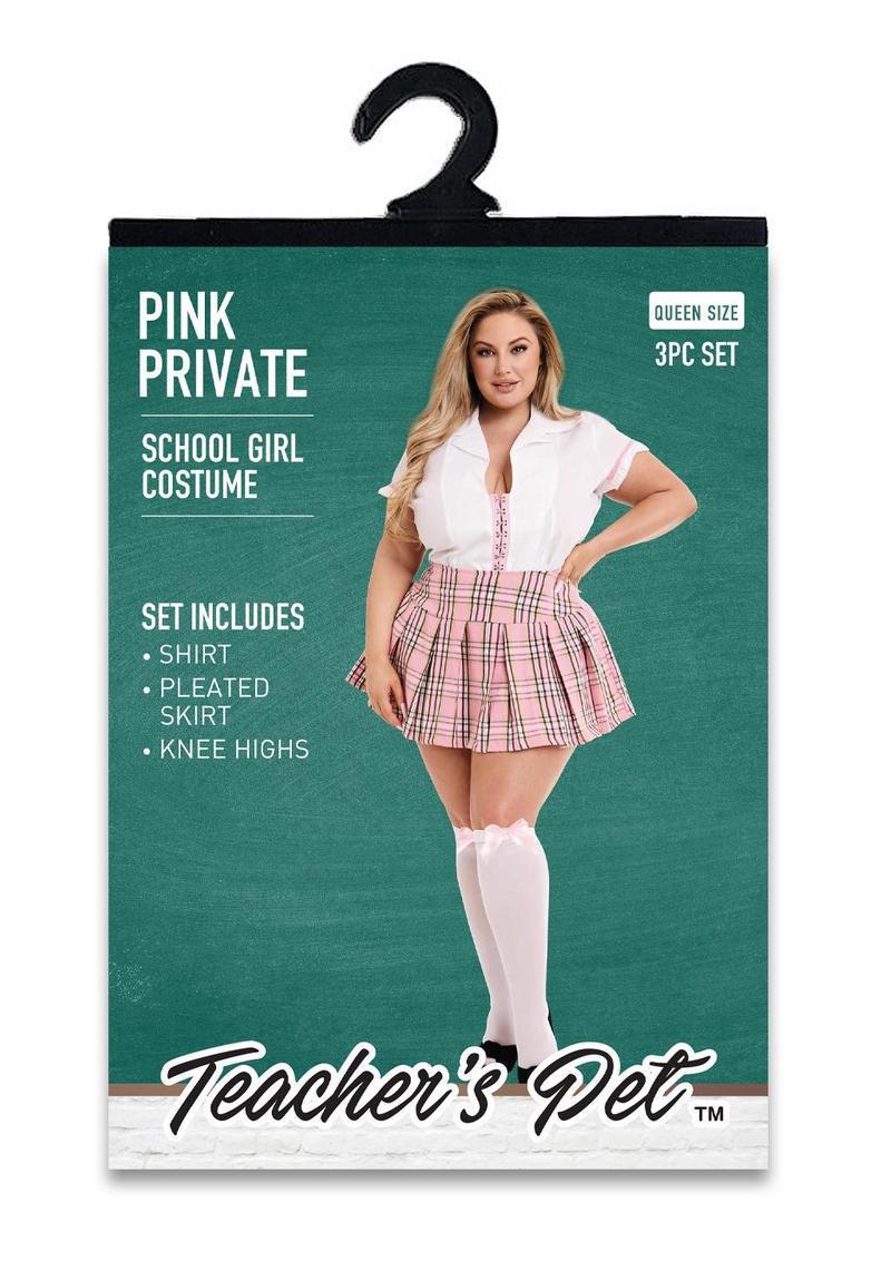 3 PC PINK PRIVATE SCHOOLGIRL COSTUME - Temptations
