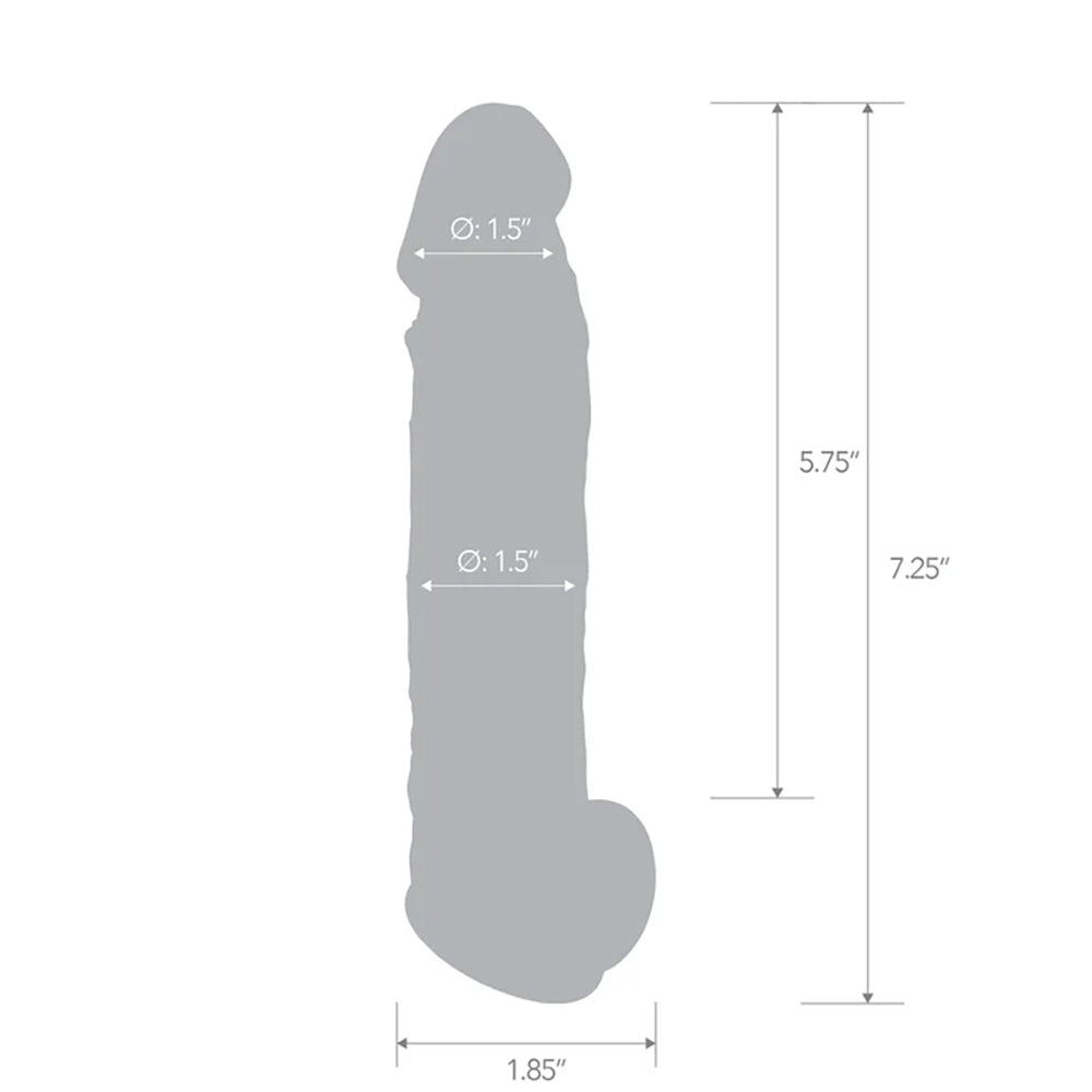 7.25" Super Real Penis Extension Sleeve With Ball Constriction Loop