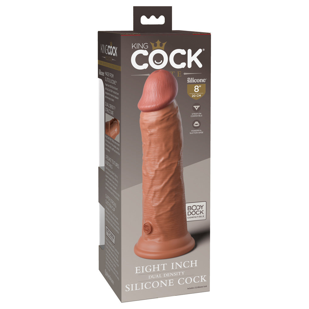 King Cock Elite 8" Dual Density Silicone Cock Tan