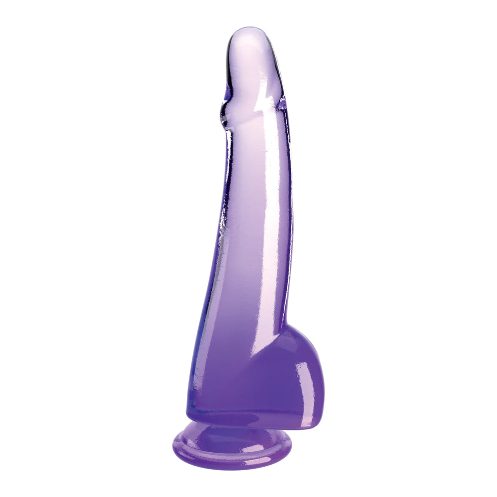 King Cock Clear 10" With Balls Purple