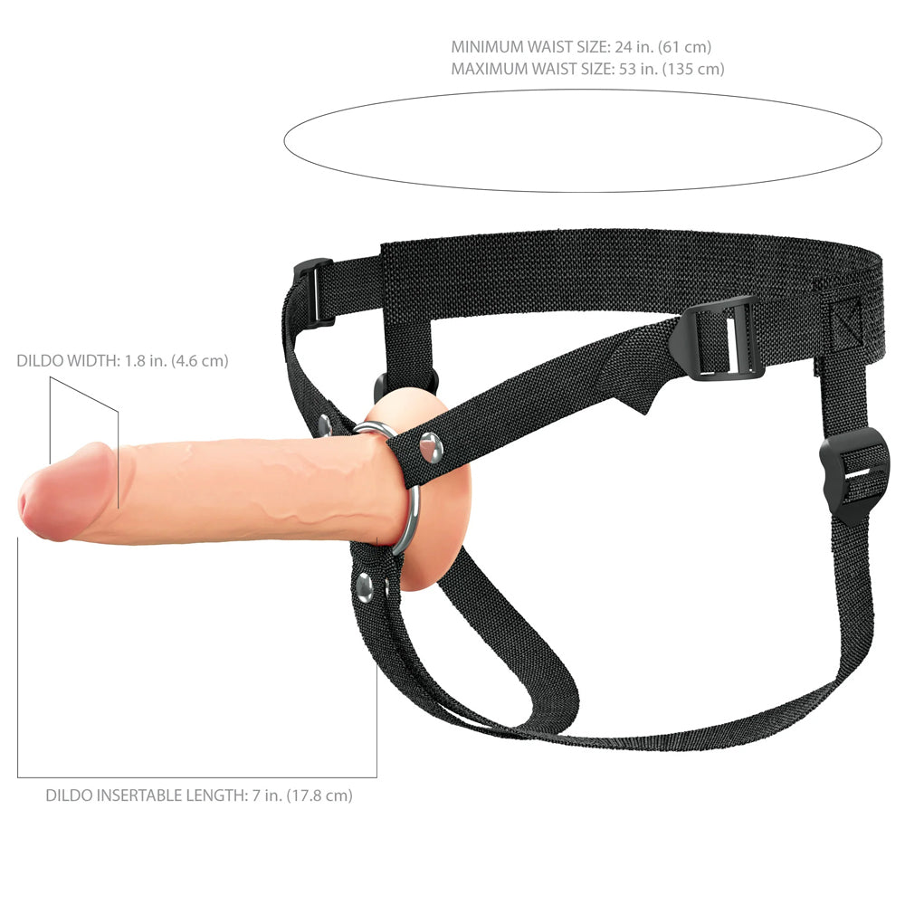 Fantasy X-Tensions Elite 7" Silicone Hollow Strap-On Dual Density Light