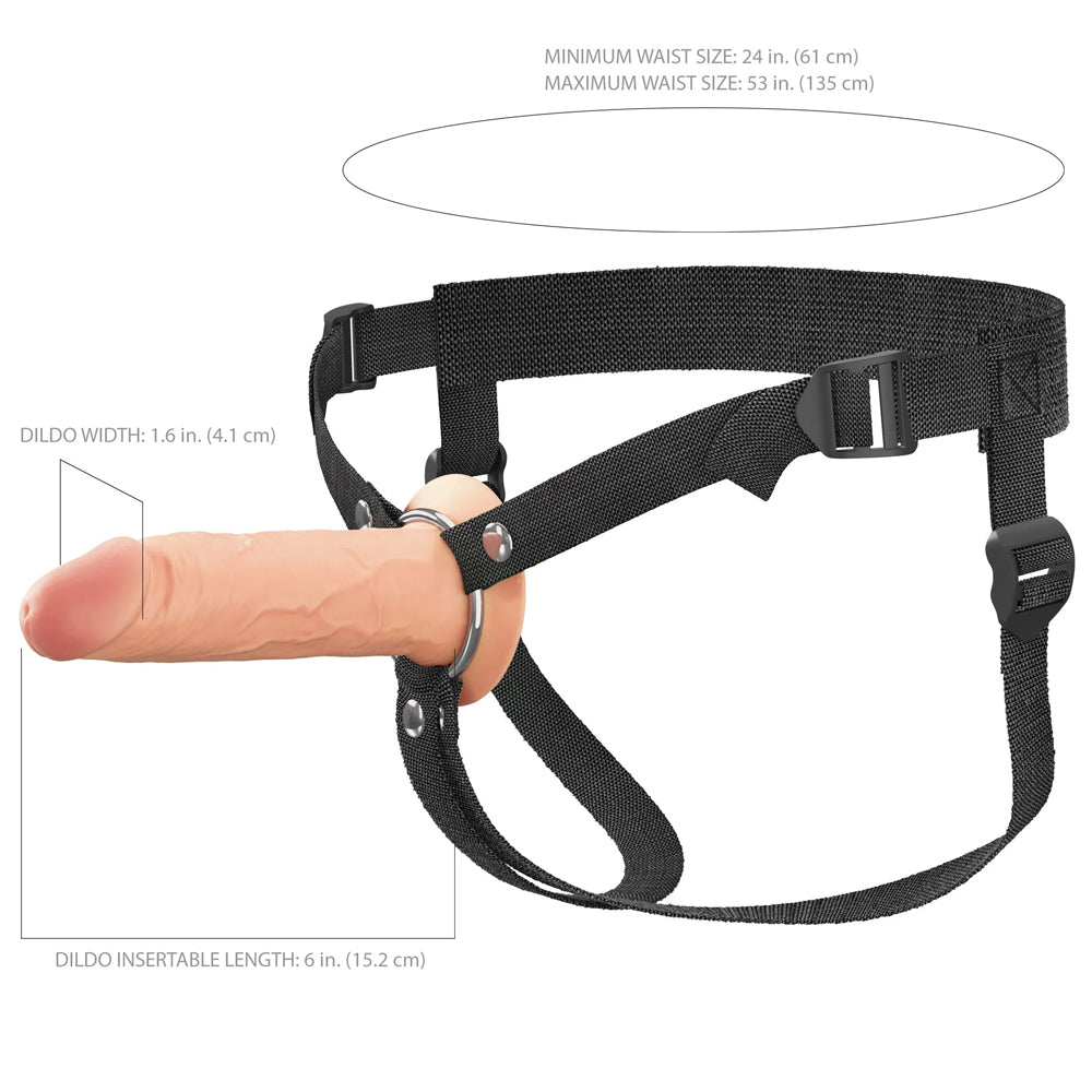 Fantasy X-Tensions Elite 6" Silicone Hollow Strap-On Dual Density Light