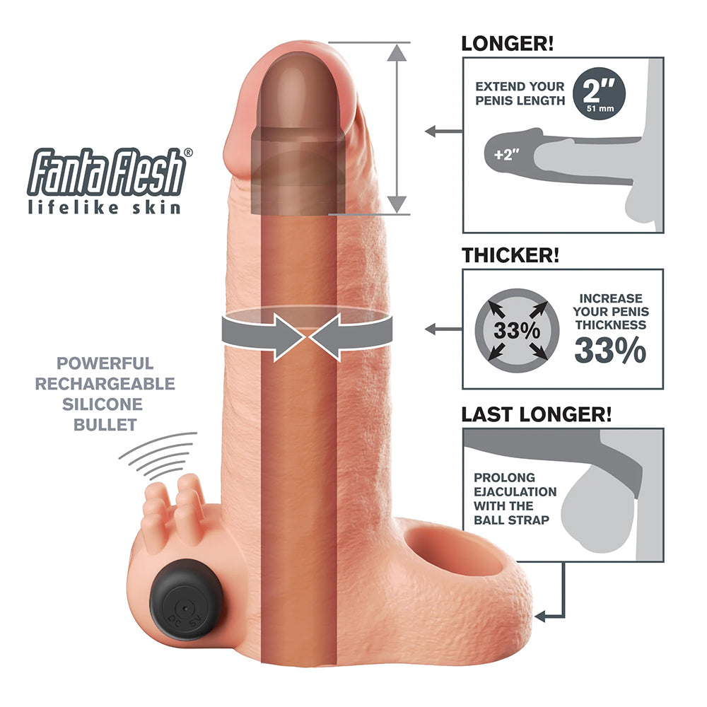 Fantasy X-Tensions Vibrating Real Feel 2" Extension Light