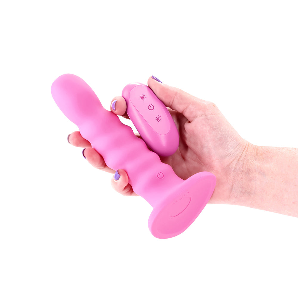 Colours Ribbed 6" Vibrating Pink