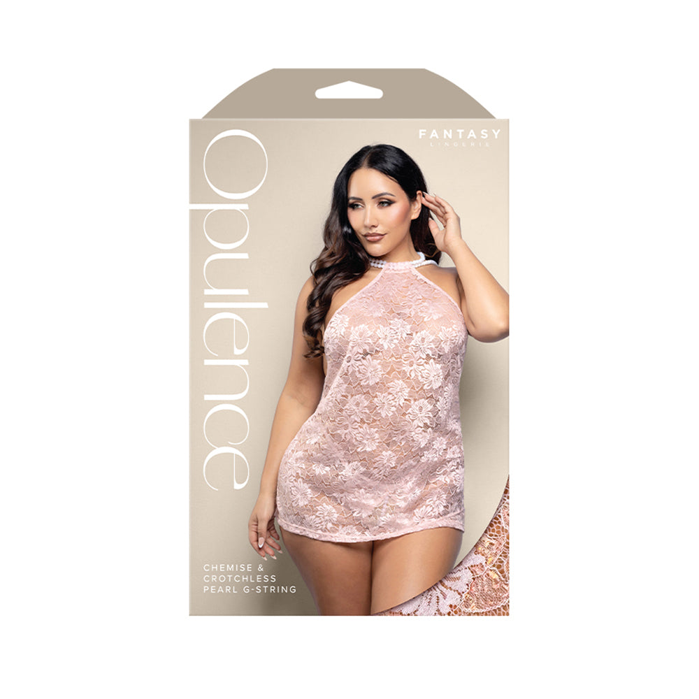 Chemise & Crotchless Pearl G-String