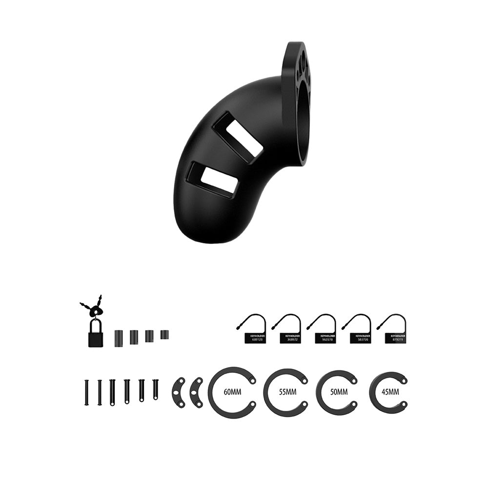 Mancage Model 20 Chastity 3.5" Silicone Cock Cage Black