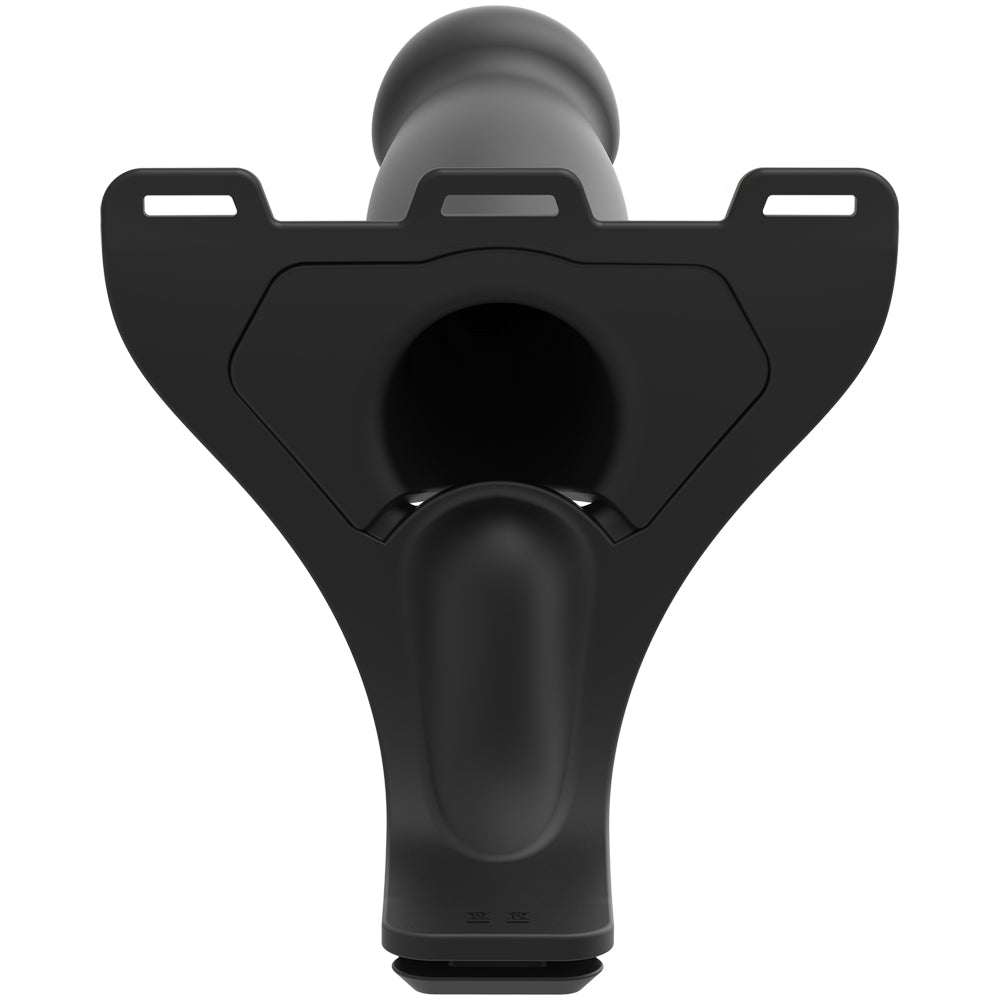 Body Extensions Be Naughty 4-Piece Set Vibrating Harness with 7" Bulbed / 7.5" Slim / 8" Large Dong Black