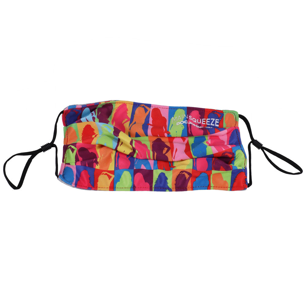 Dj Reversible & Adjustable Face Mask Main Squeeze Pattern W/Black Ear Loops