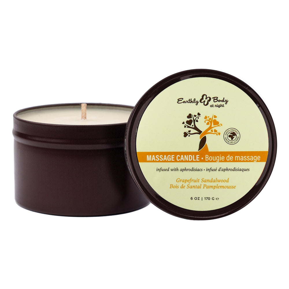Earthly Body At Night Candle Aphrodisiac Collection Grapefruit Sandalwood 6 oz.