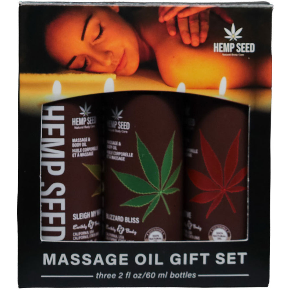 Hemp Seed Holiday '26 Massage Oil Trio Gift Set 2 oz.