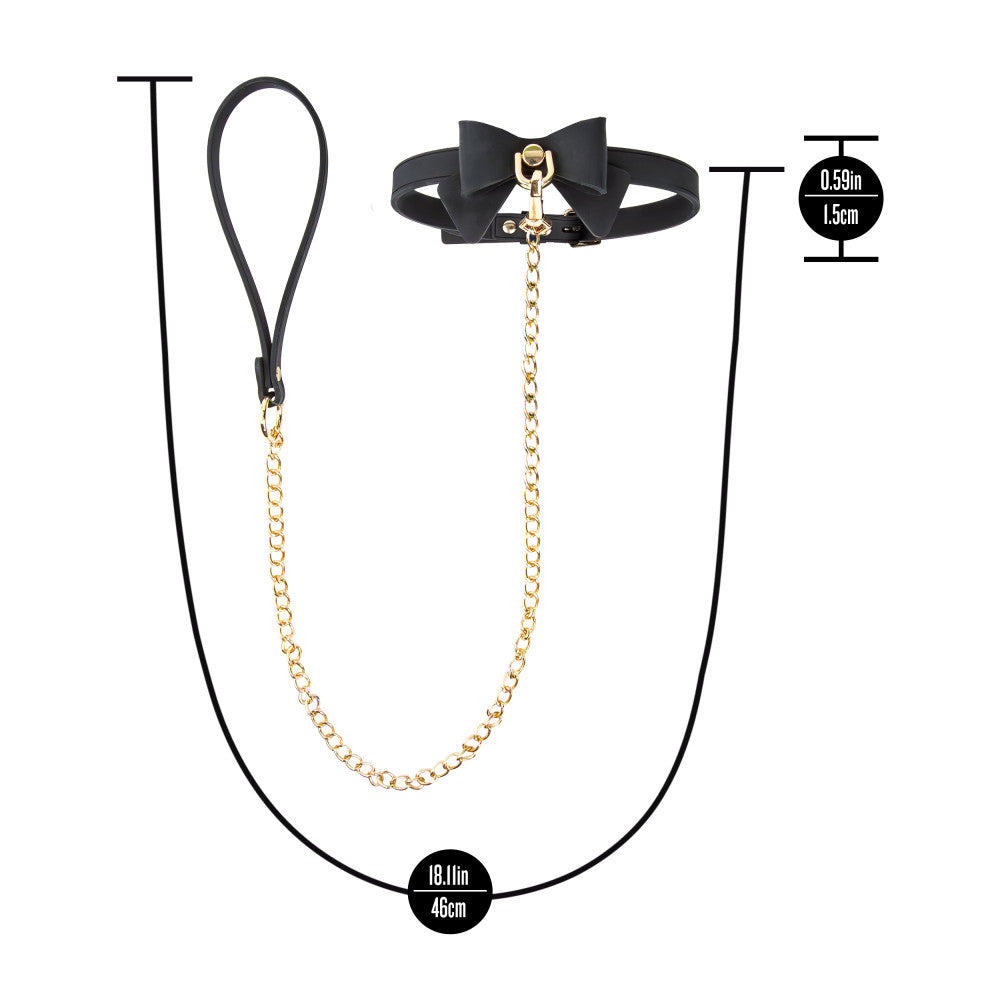Temptasia Ardor Collar & Leash Black With Bow