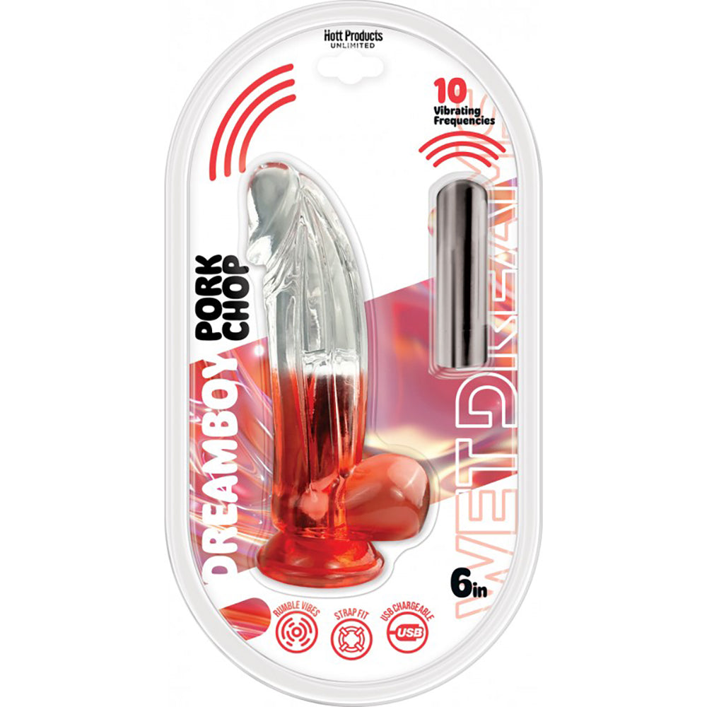 Wet Dreams Dream Boy Porkchop Jelly Dildo 6" Red Gradient