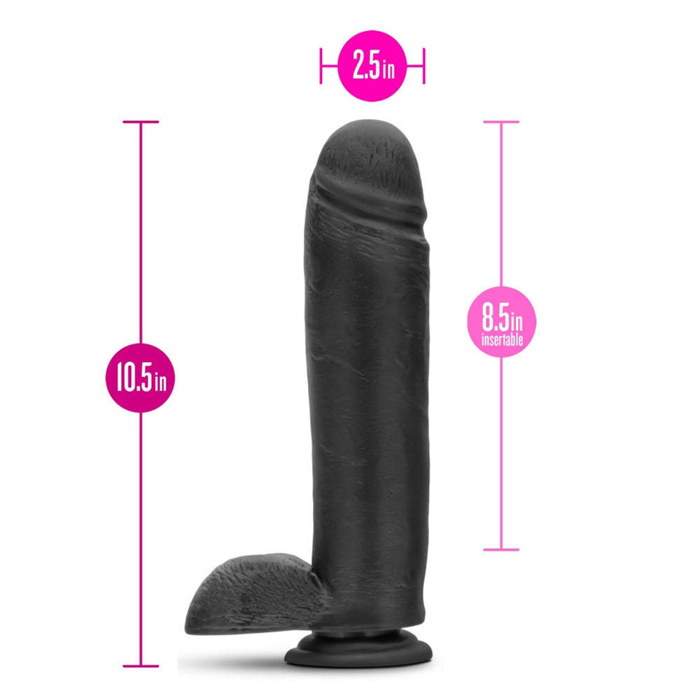 Blush Au Natual Bold Huge 10.5" Dildo Black
