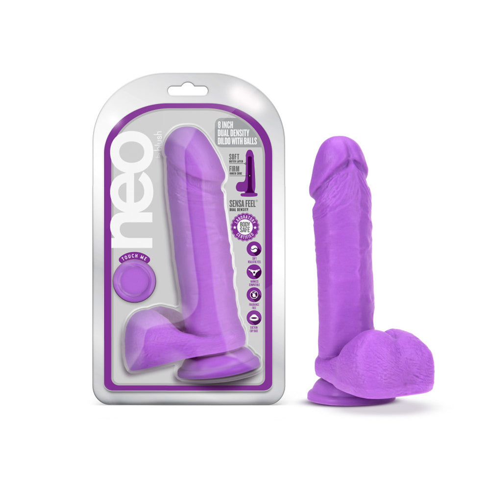 Neo 8" Dual Density Dildo Neon Purple