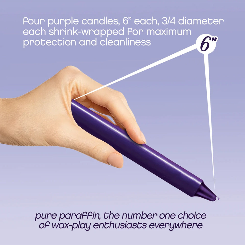 The 9's Make Me Melt Sensual Warm-Drip Candles 4pk Purple