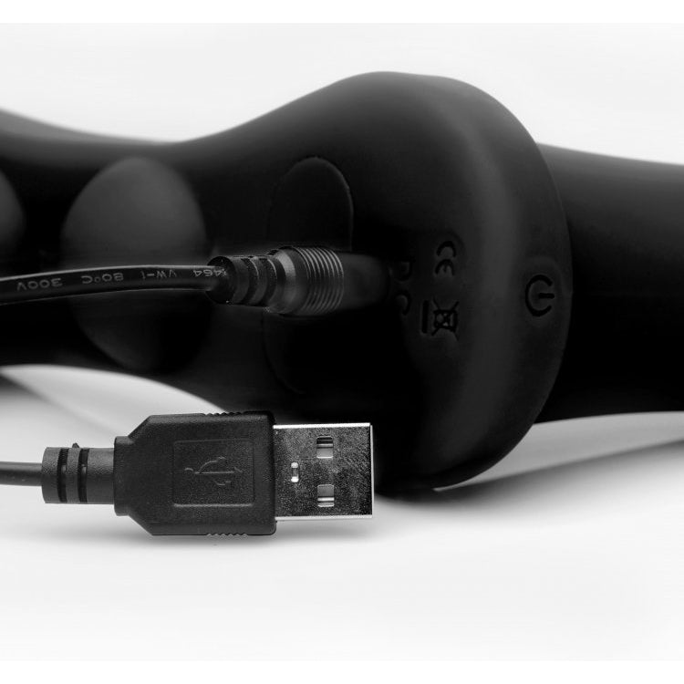 Strap U Double Take Black 10X Vibrating Double Penetration Strap-On Harness