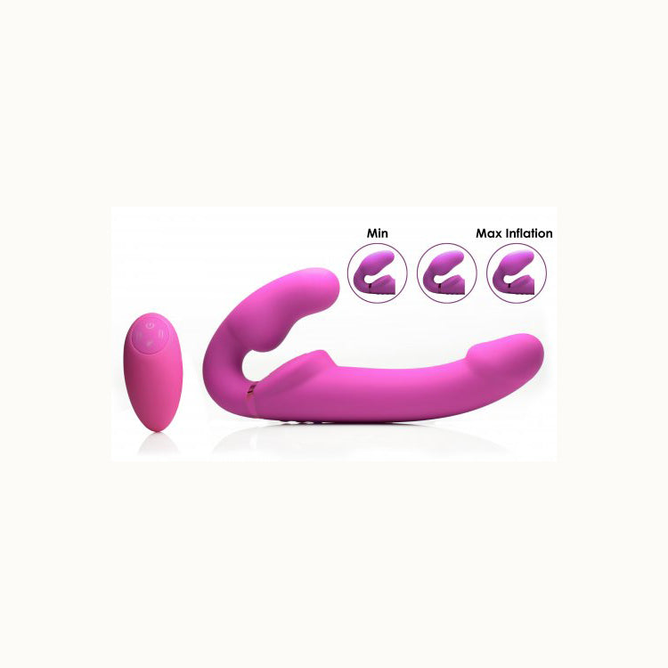 Strap U 10X Evoke Ergo Fit Inflatable & Vibrating Silicone Strapless Strap-On