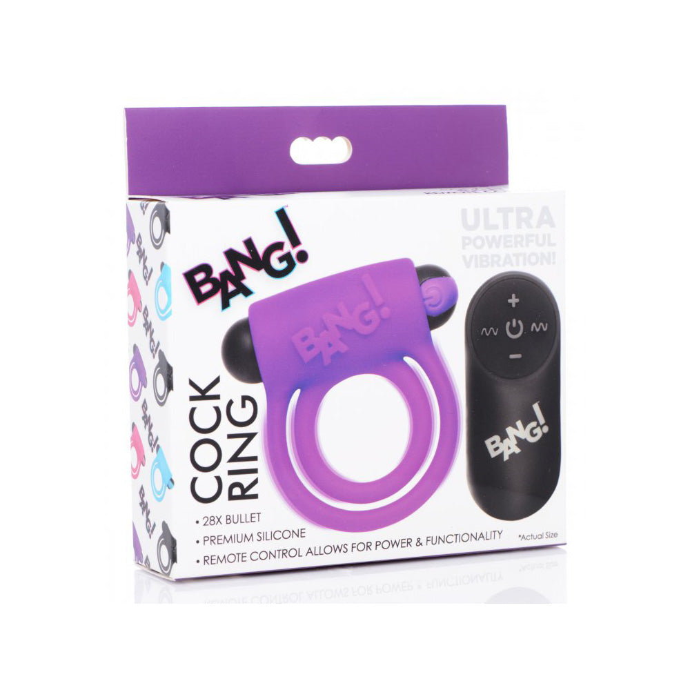 Bang! Silicone Cock Ring & Bullet W/ Remote Control