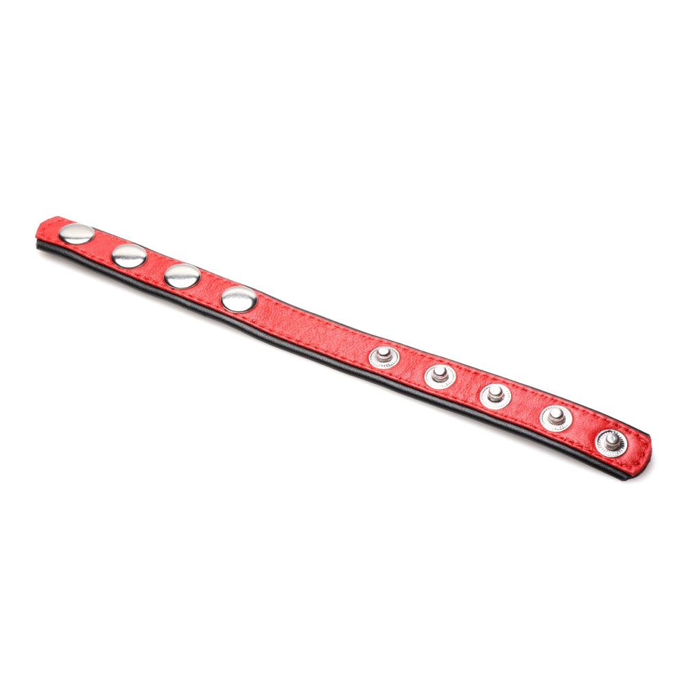 Strict Leather Cock Gear Leather Speed Snap Cock Ring Red