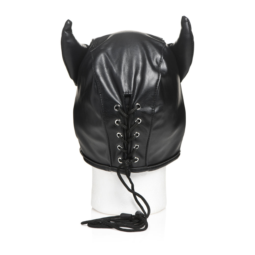 Master Series Dungeon Demon Bondage Hood With Horns