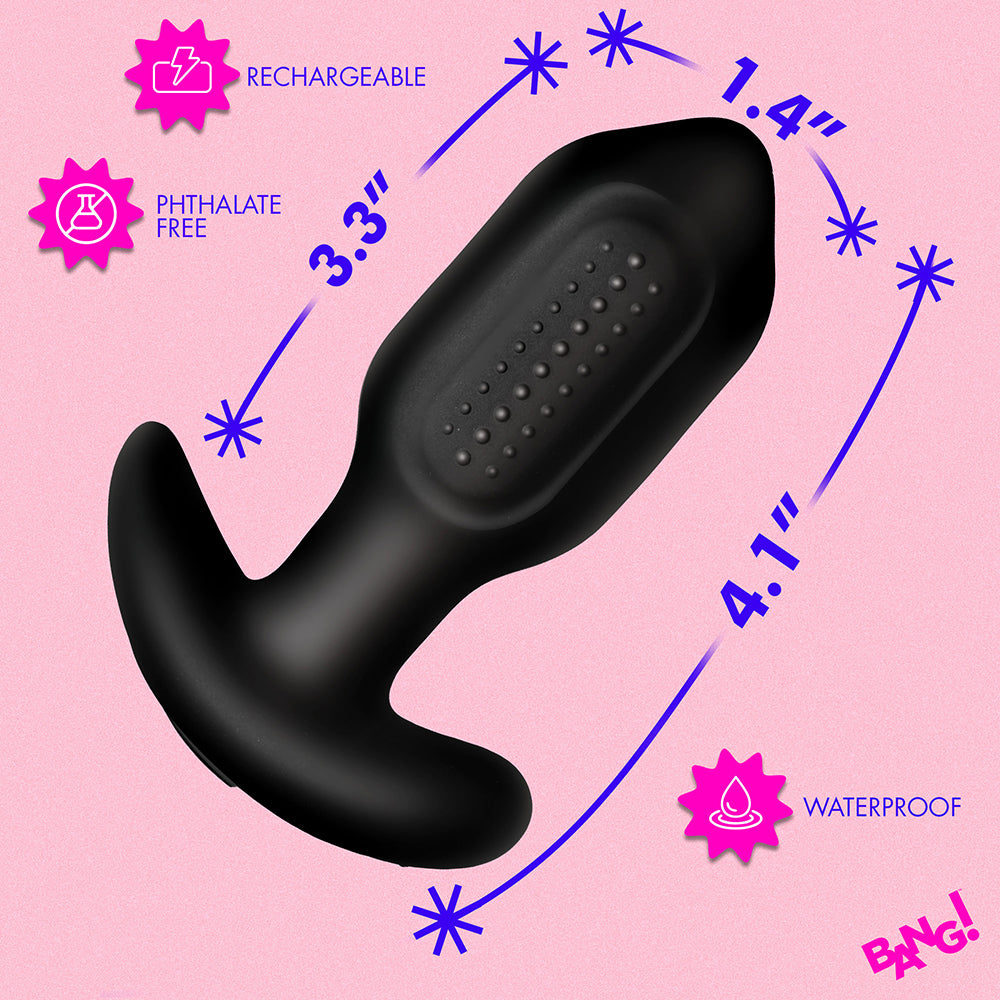 Bang! Bumpy Vibrating Silicone Butt Plug Black