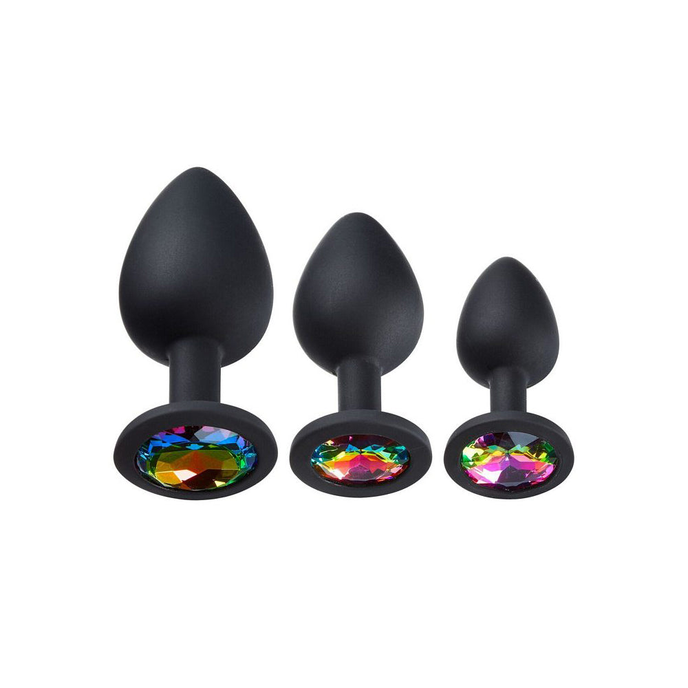 Cloud 9 Gems Black Silicone Anal Plug Kit