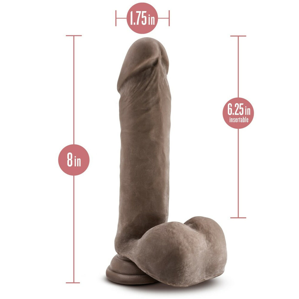 Au Naturel 8" Sensa Feel Dildo Chocolate