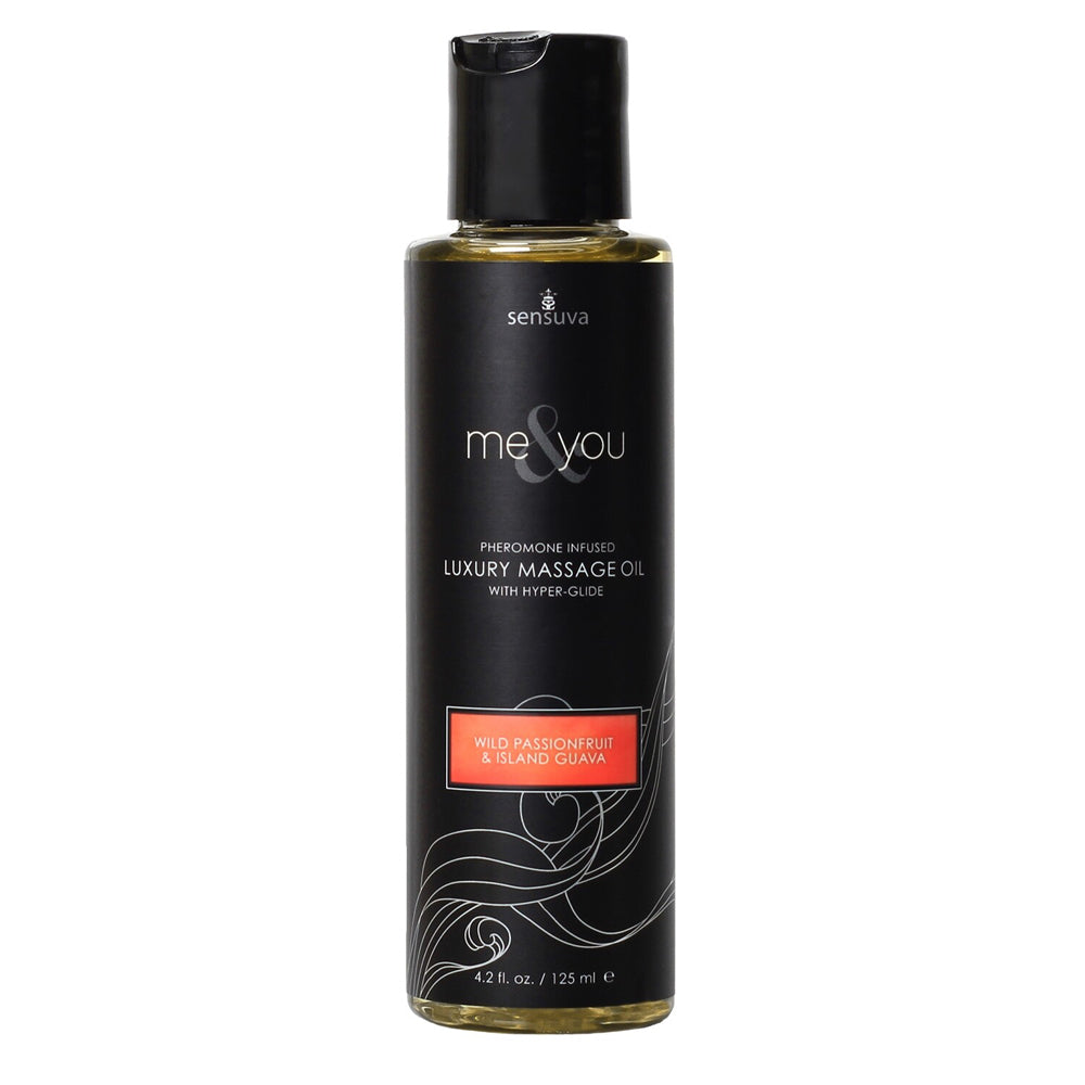 Me & You Wild Passion Fruit & Island Guava Massage Oil 4.2 oz. Bottle