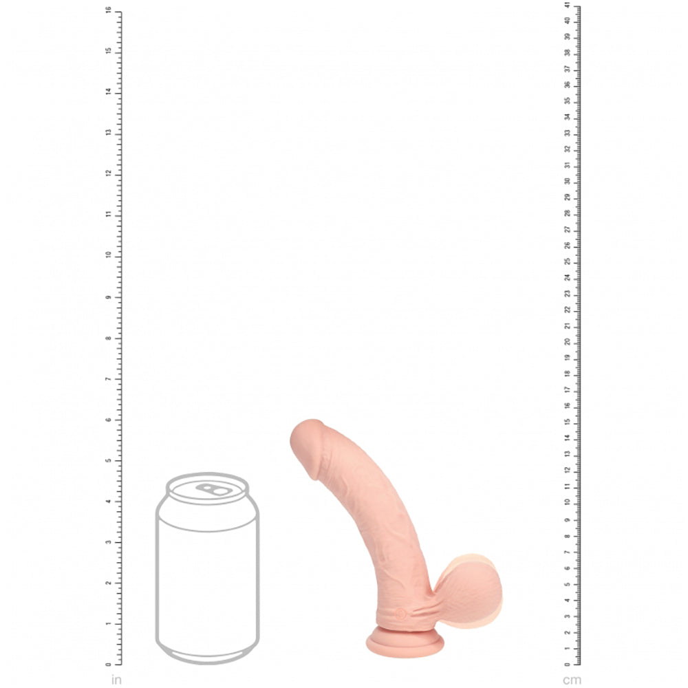 Realrock Rechargeable Dual Layered Vibrating Curved Weighted Balls 6" Flesh