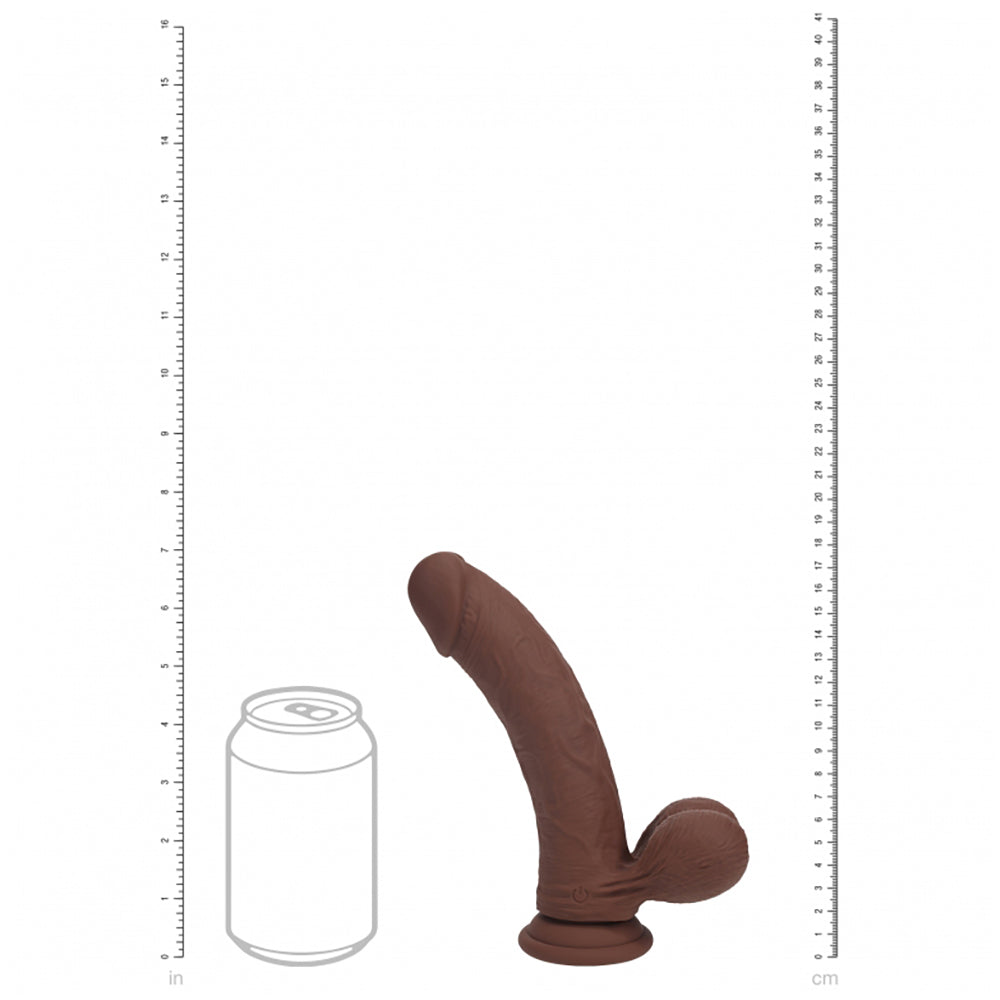 Realrock Rechargeable Dual Layered Vibrating Curved Weighted Balls 7" Brown