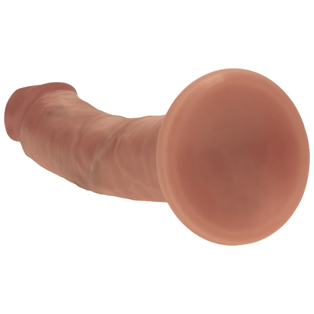 Realrock Dual Layered Curved Realistic Dildo 8" Tan
