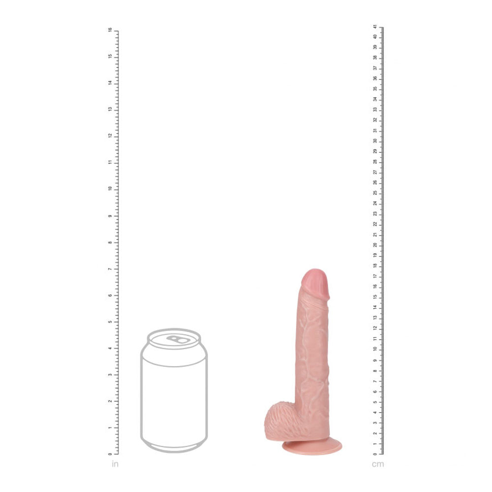 Realrock 7" Vibrating Cock With Balls Regular Straight Flesh