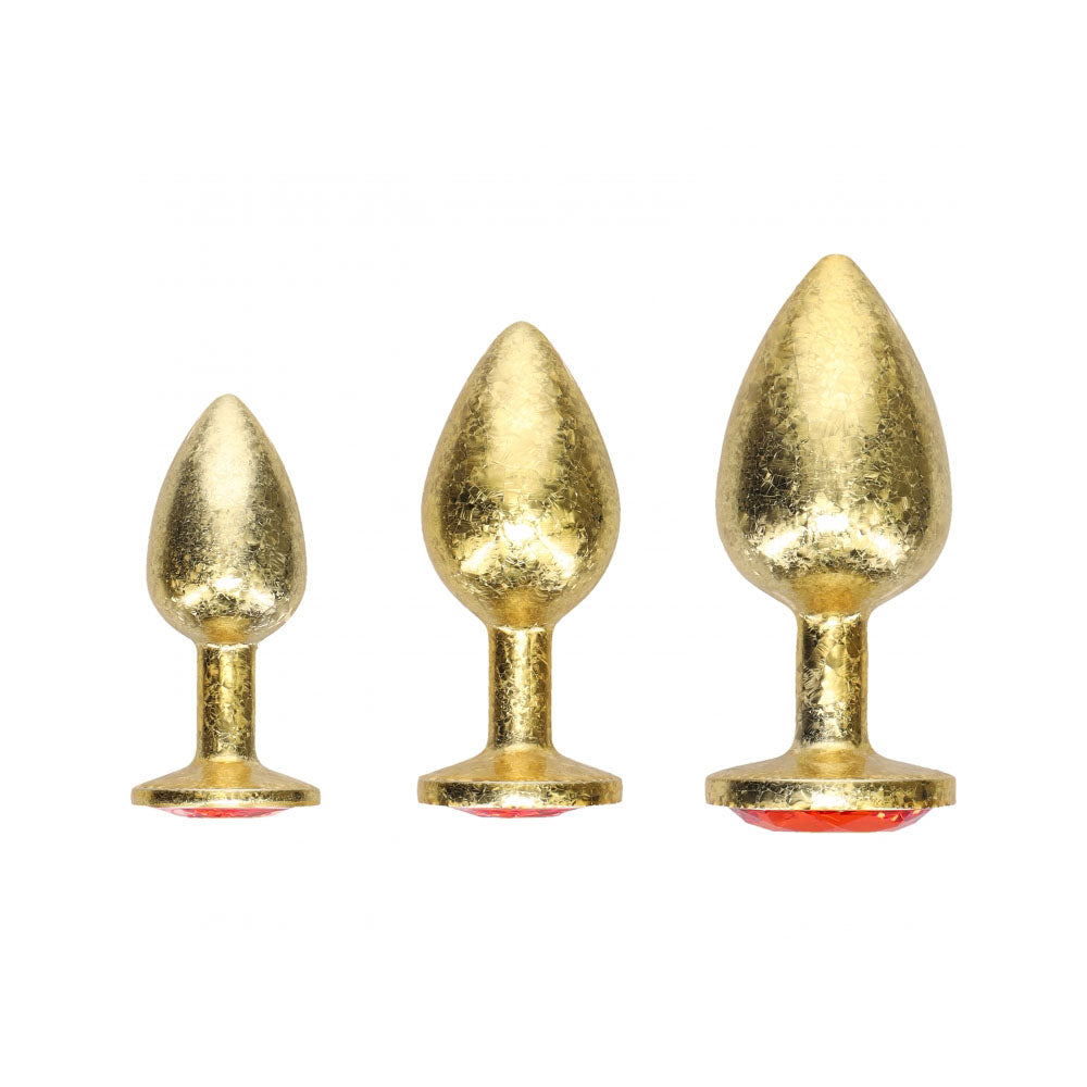 Ouch! Milan Collection Metal Anal Plug Set Gold