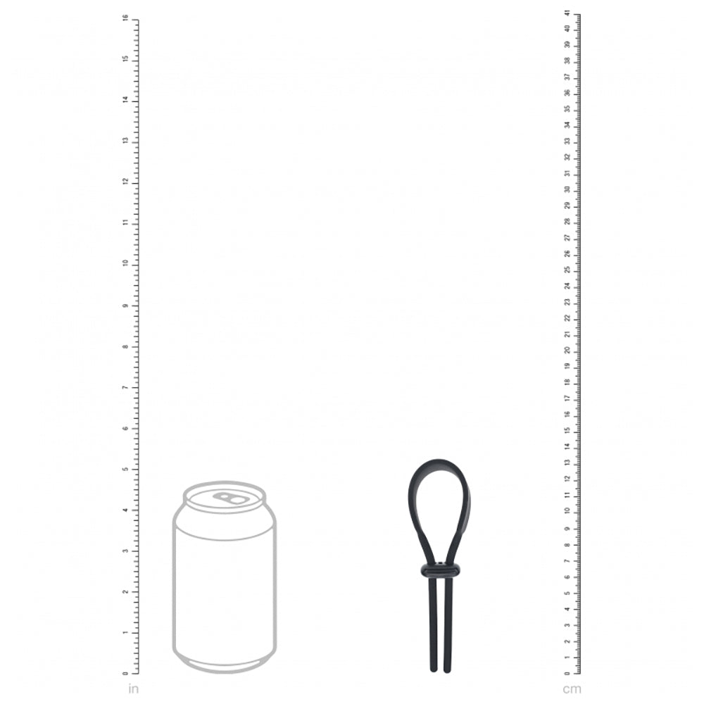 Levelz Wide Adjustable Silicone Lasso Cock Ring 5mm Black