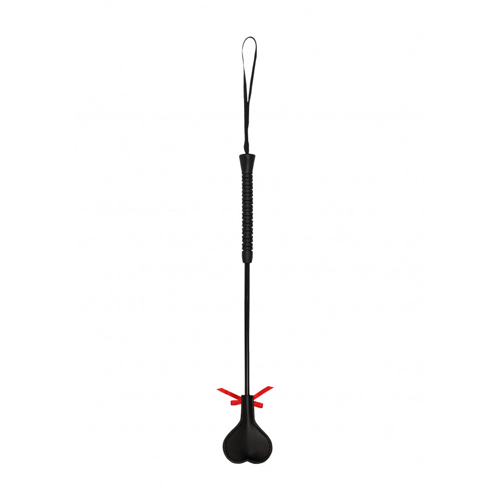 Ouch! Crop Black Heart With Red Lace Large