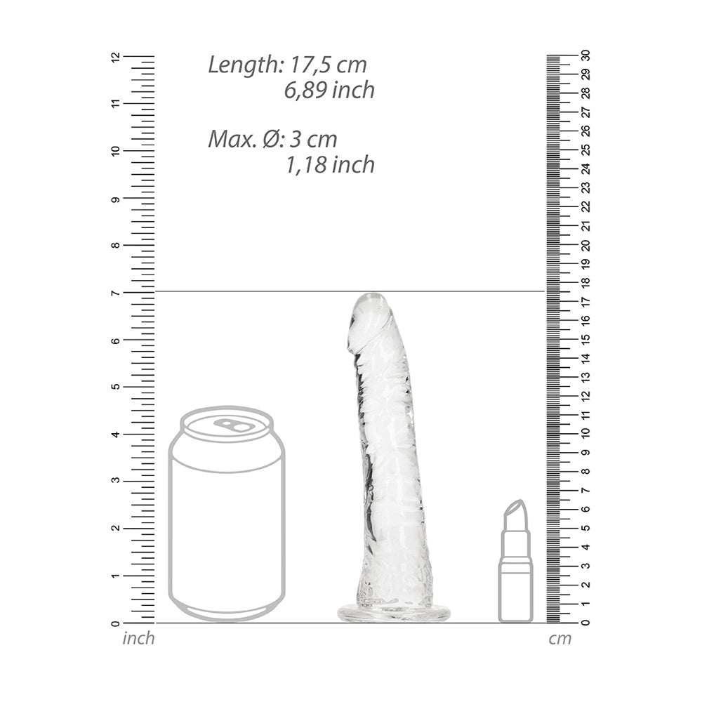 Realrock Crystal Clear Slim Dildo 6'' Transparent