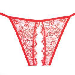 Adore Enchanted Belle Panty Crotchless One Size Red - Temptations