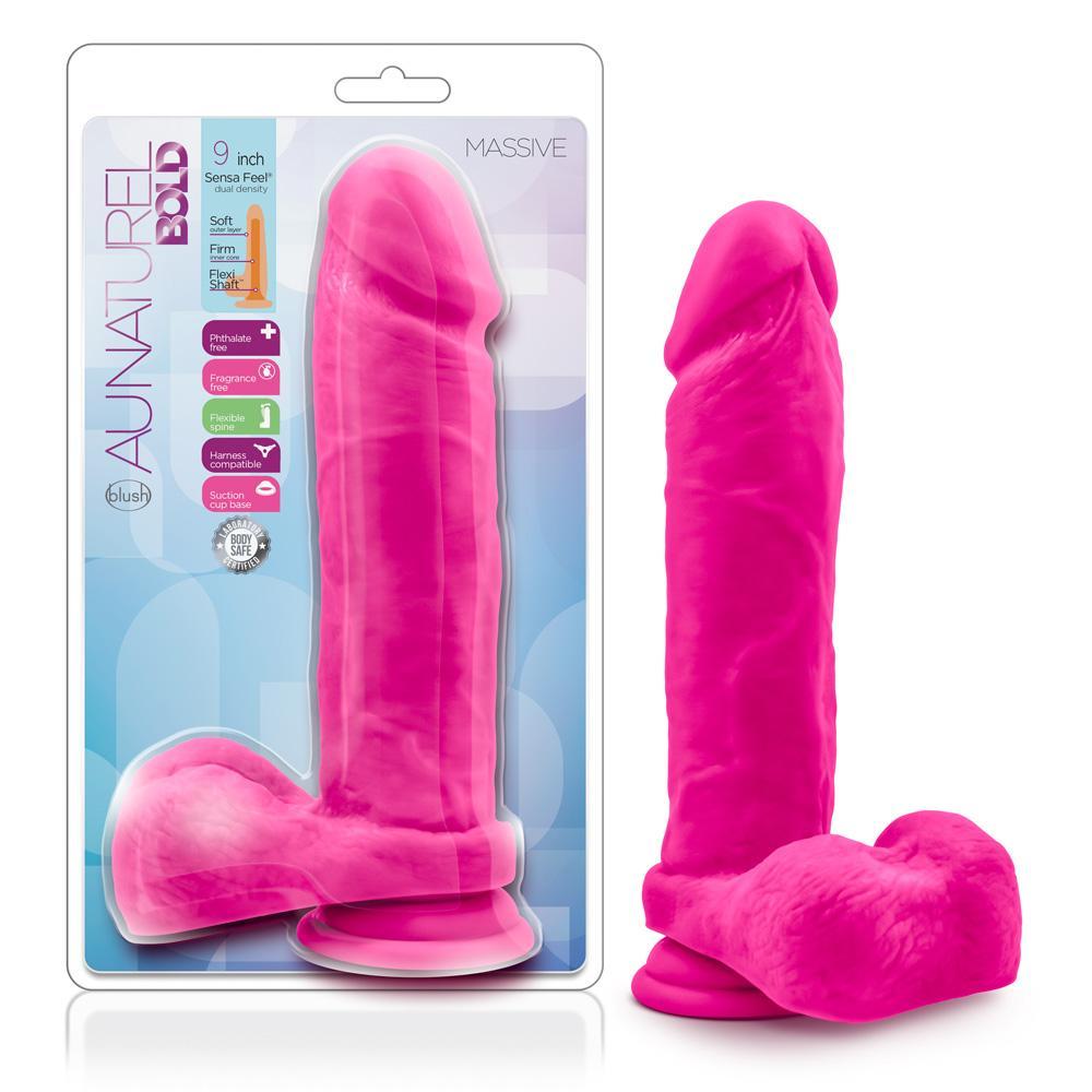 Au Naturel Bold Massive 9" Dildo Pink - Temptations