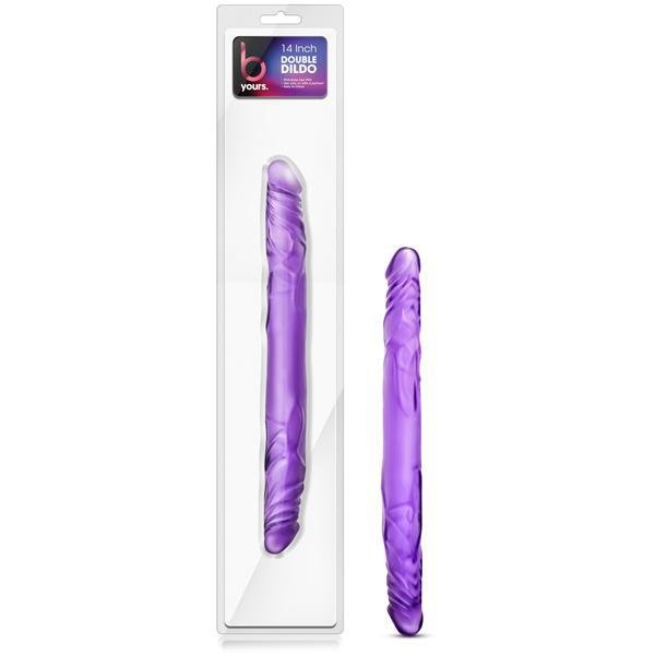 B YOURS 14'' DOUBLE DILDO PURPLE - Temptations