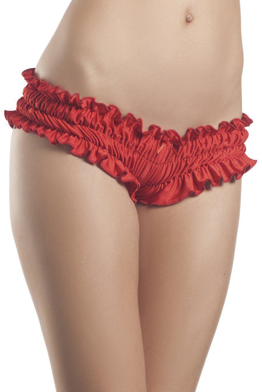 Be Wicked BW1009R Mini Ruffled Shorts - Red - Temptations