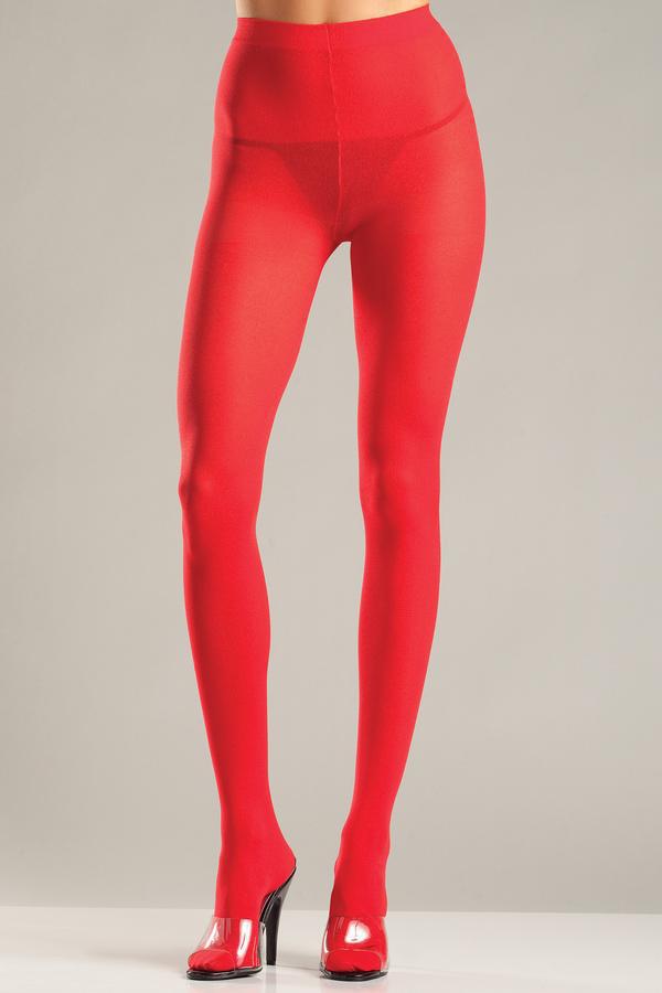 Be Wicked Opaque Pantyhose - Red - Temptations
