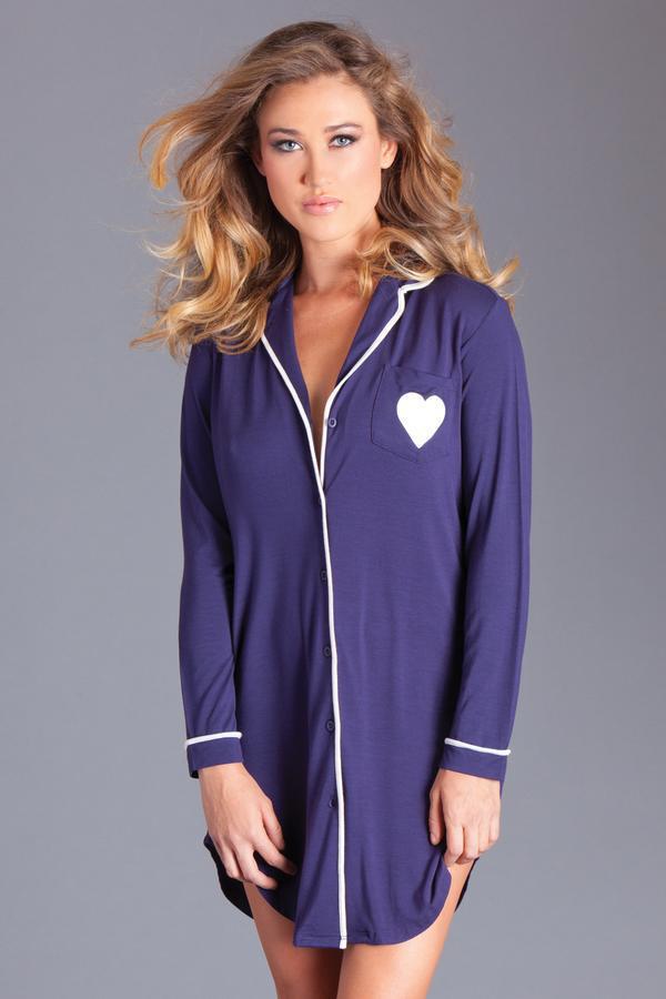 Be Wicked Stacey Nightshirt - S / Navy Blue - Temptations