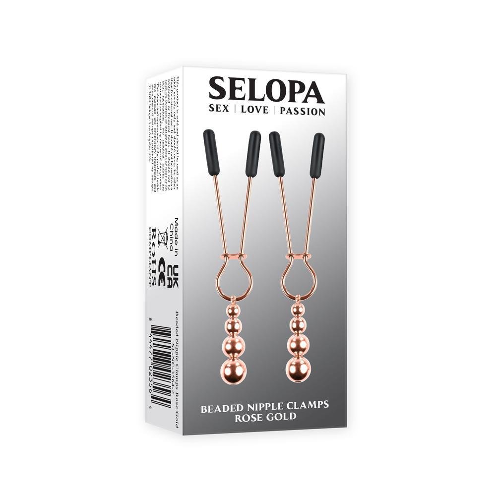 Beaded Nipple Clamps Rose Gold - Temptations