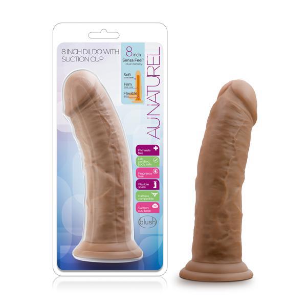 Blush Au Naturel 8" Dildo w/Suction Cup - Mocha - Temptations