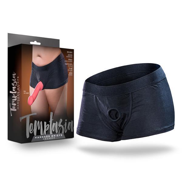 Blush Temptasia Harness Briefs 2XL - Black - Temptations