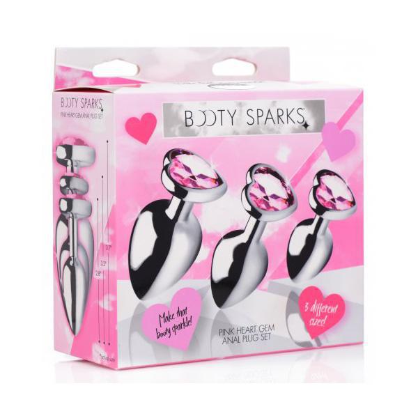 BOOTY SPARKS PINK HEART GEM ANAL PLUG SET - Temptations
