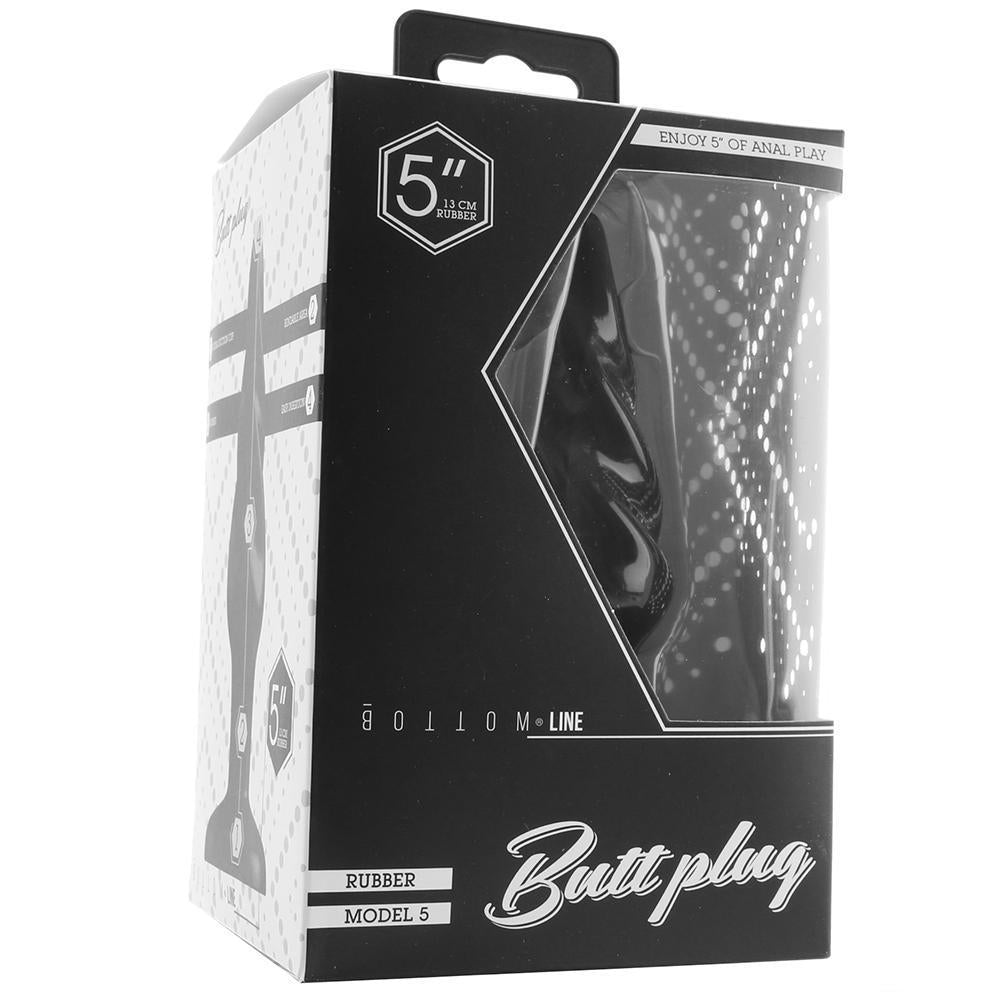 Buttplug - Rubber - 5 Inch - Model 5 - Black - Temptations