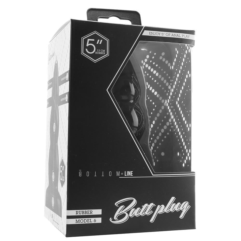 Buttplug - Rubber - 5 Inch - Model 6 - Black - Temptations