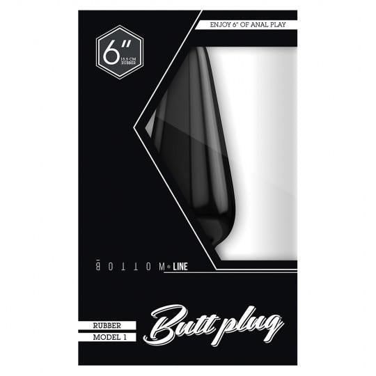 Buttplug - Rubber - 6 Inch - Model 1 - Black - Temptations